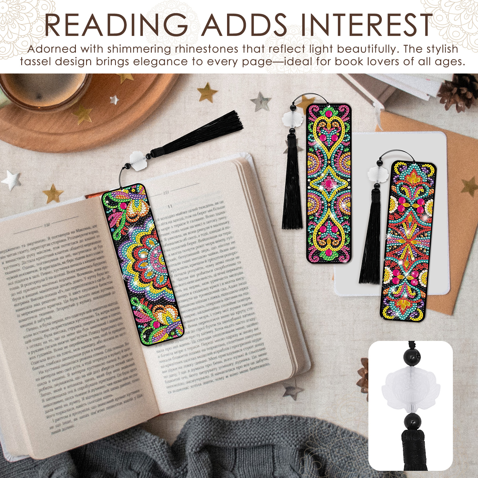 8 Pcs Diamond Art Bookmarks Ki - đánh giá và giá Resin Art Bookmark